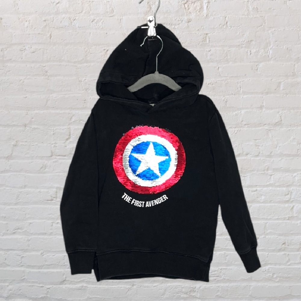 Zara X Marvel 'The First Avenger' Flip Sequin Hoodie